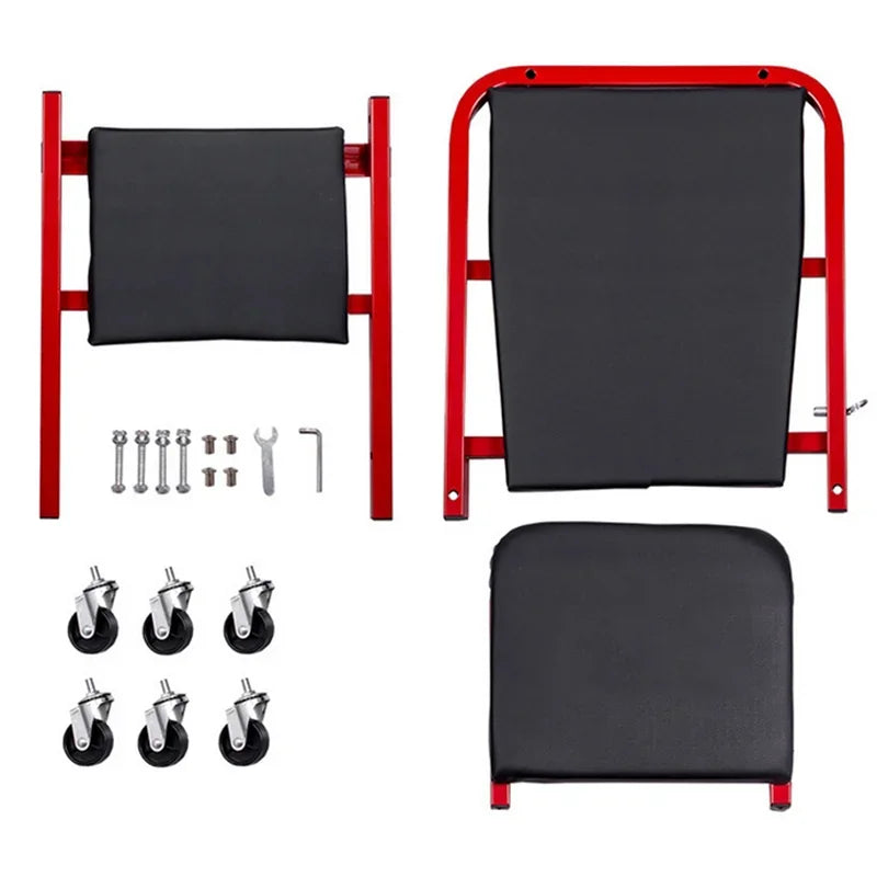 AIRAJ 36" Folding Car Repair Bed Auto Maintenance Work Bench Chair Auto Bench Wheels Roller Car Creeper Roller Seat Garage Gift