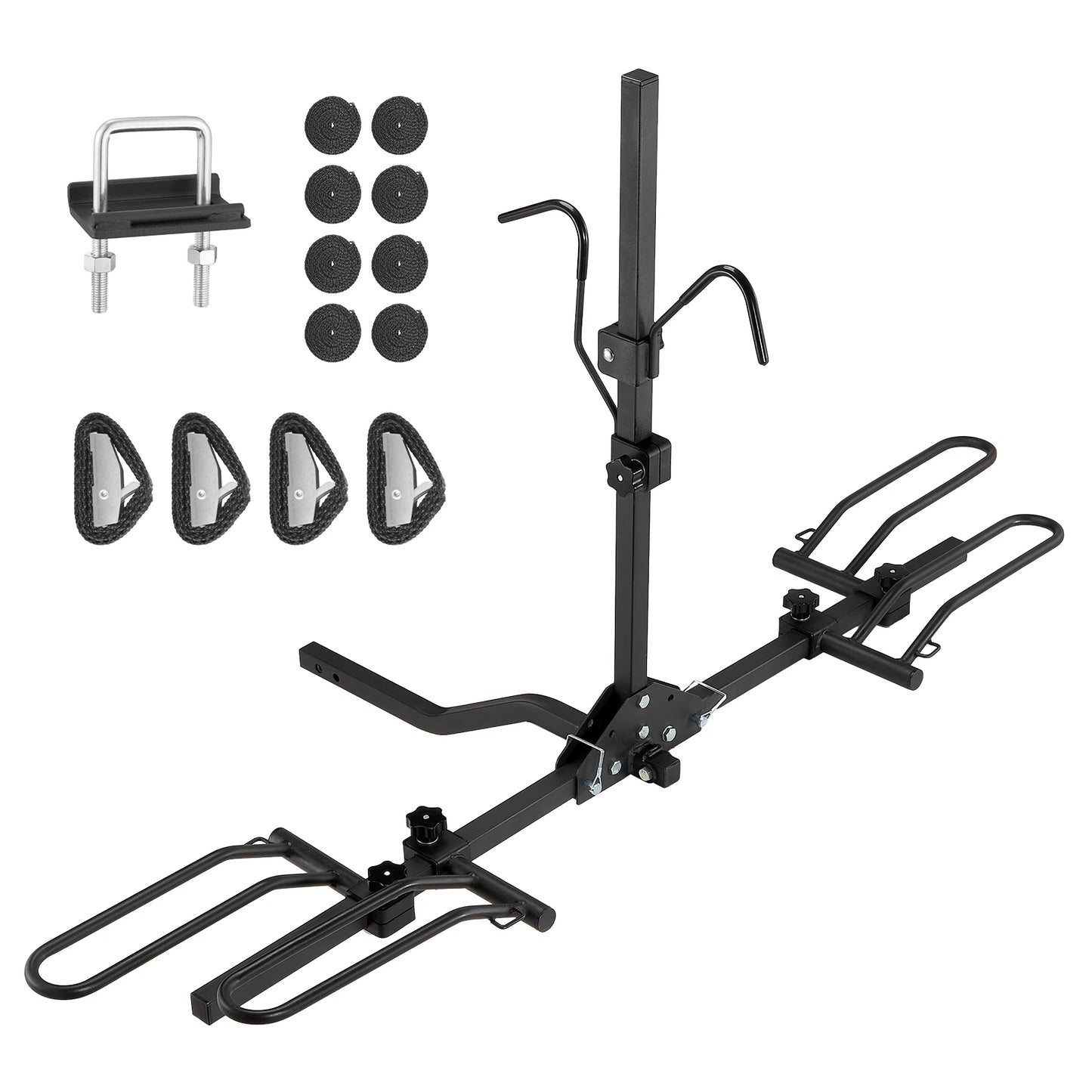 SucceBuy Hitch Mount Bike Rack 2-Bike Platform Style 160 LBS Bike Rack Hitch Titling and Folding Bike Carrier for Car