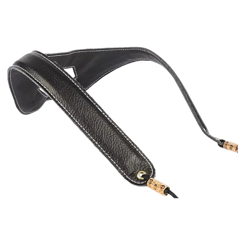 Leather Saxophone Lanyard Saxophone Shoulder Strap Length Adjustable Double Shoulder Harness Strap for Sax Bass Tenor Alto