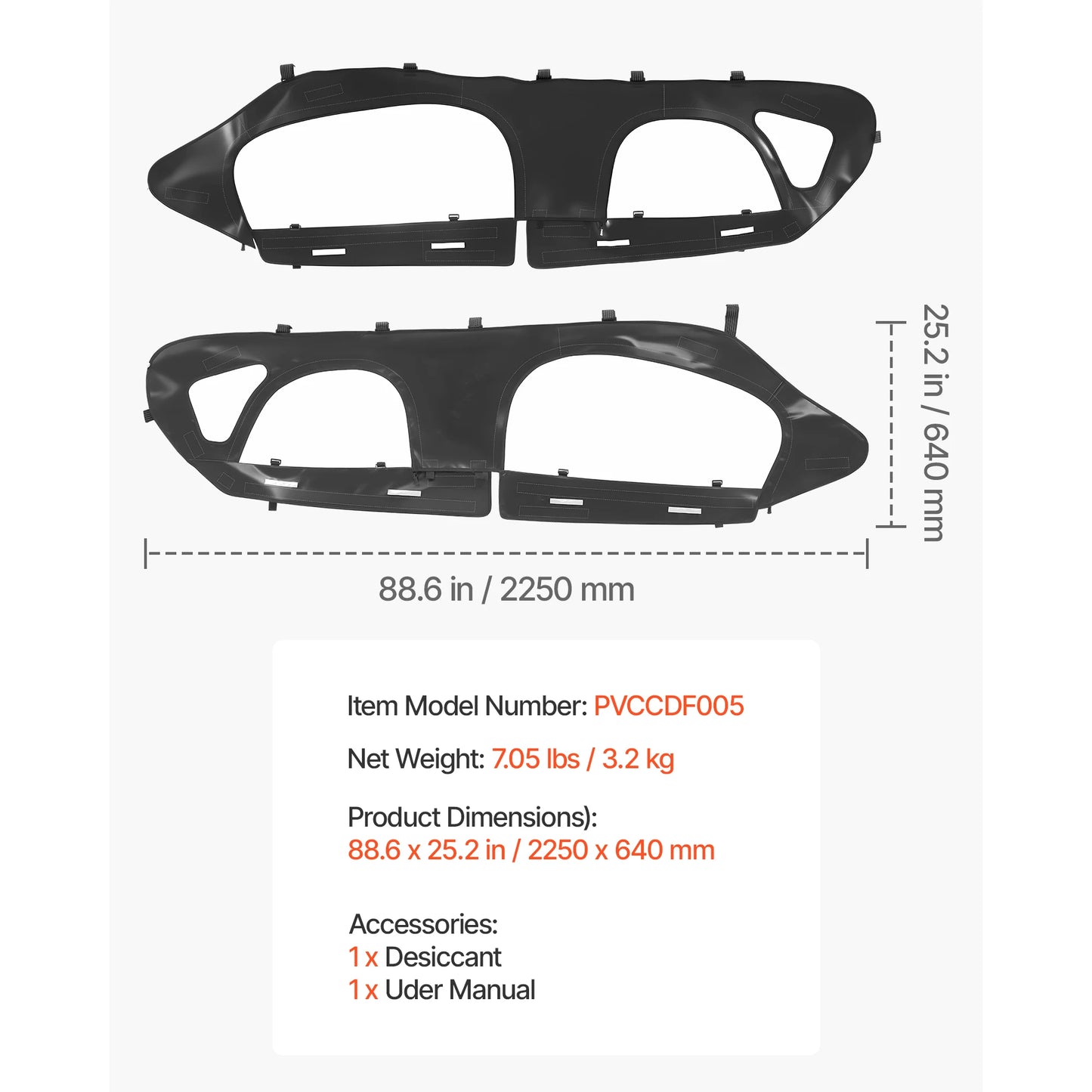 SucceBuy Cab Enclosure Upper Doors Compatible w/Polaris RZR PRO 2020-2024/Polaris RZR Turbo2022-2024 Soft Upper Doors Window Kit