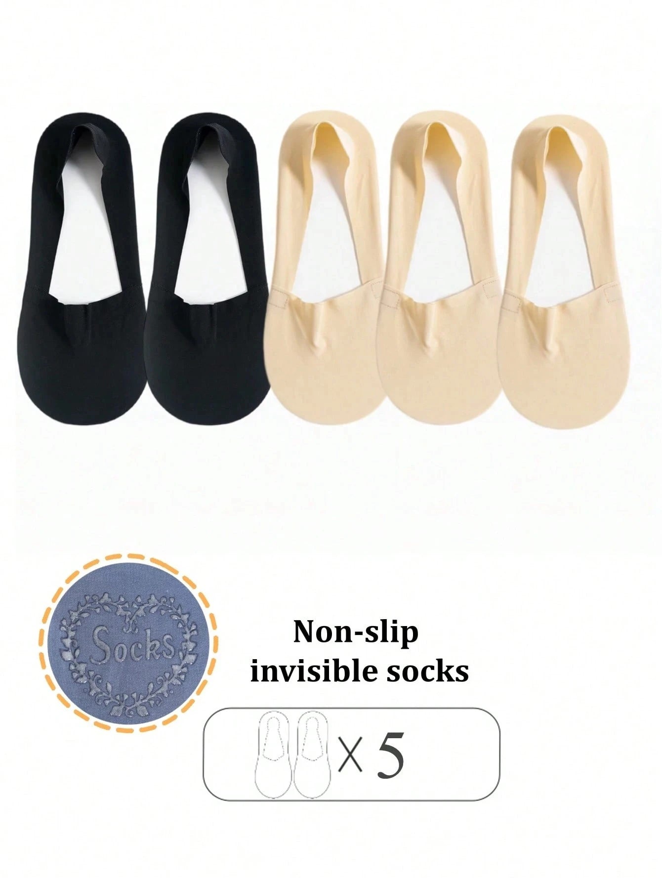 5Pairs/lot Summer Socks Black and White Cat Glass Silk Breathable Female Socks Simple Short Socks
