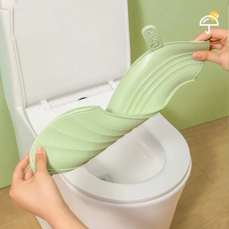 2Pc/Set Waterproof Toilet Seat Cover, Washable Universal Soft Toilet Seat Cushion, Solid Color Bathroom Accessories