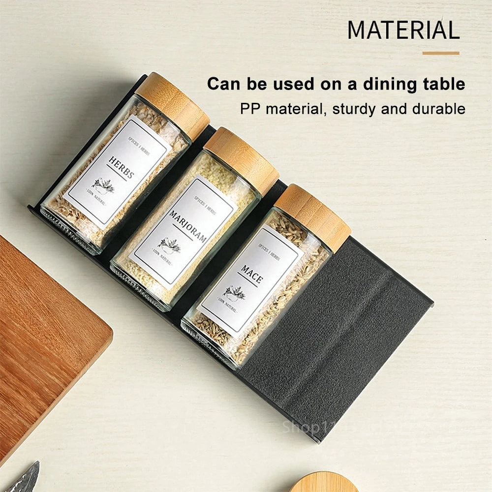 Spice Drawer Organizer Adjustable Spice Rack for Spice Jars 4 Layers Kitchen Spice Drawer Shelf Cabinet Pantry Kitchen Organizer