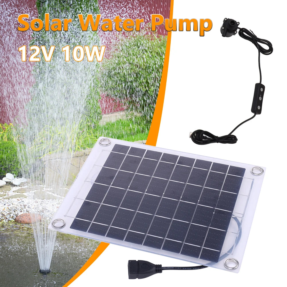 12V 10W Solar Water Pump Watering System Mini Fountain Panel Pump with Adjustment Switch Solar Panel Fountain Kits for Fish Tank