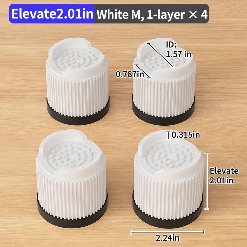Multi-Purpose Round Furniture Risers | Non-Slip, Quiet & Moisture-Proof Height Extenders for Beds, Sofas, Tables