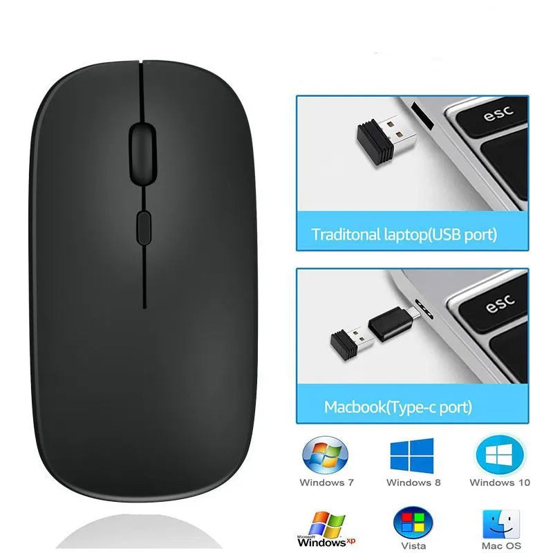 Silent Bluetooth-compatible Mouse Computer Laptop Optical Mouse Wireless for iPad Samsung Tablet Universal Mice Noiseless Gaming