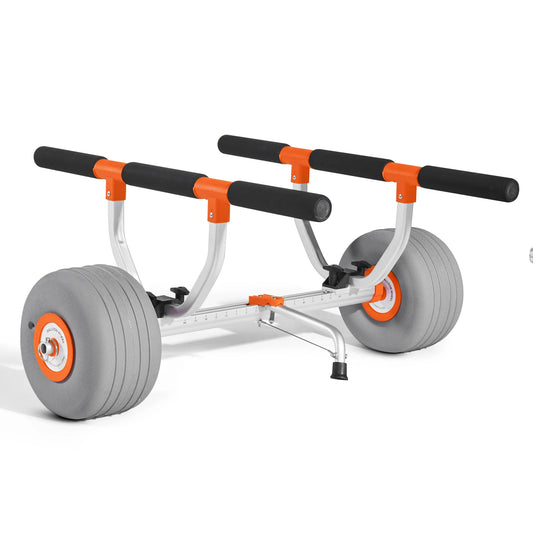SucceBuy Kayak Cart Trolley 350 lbs with 12in Inflatable PU Tires & 2 Straps Paddle Board Trolley for Carrying Kayaks Canoes