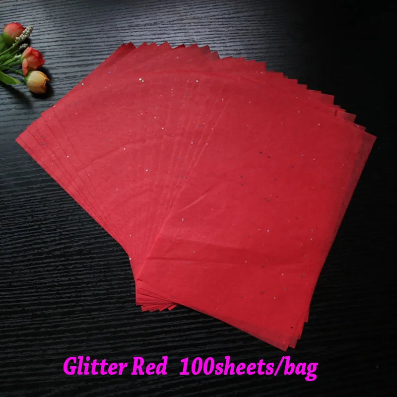 100 Sheets/bag 21X14cm Colorful Tissue A5 Wine Wrapping Papers DIY Folding Craft Paper Party Wedding Home Decor Packing 2030