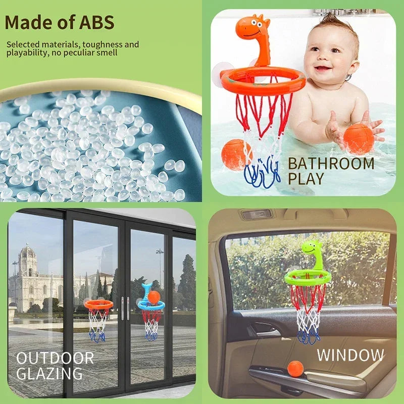 Baby Mini Basketball Bath Toys Bathroom Suction Cup Basketball Hoop Funny Shooting Bathtub Water Play Shower Toys for Toddlers