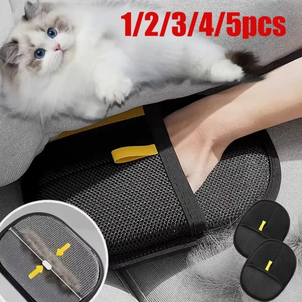 Upgrated Pet Hair Remover Brush Double-Sided Fur Hair Deshedding Brush Glove for Dog Cat for Deshedding Cleaning Carpets Sofas