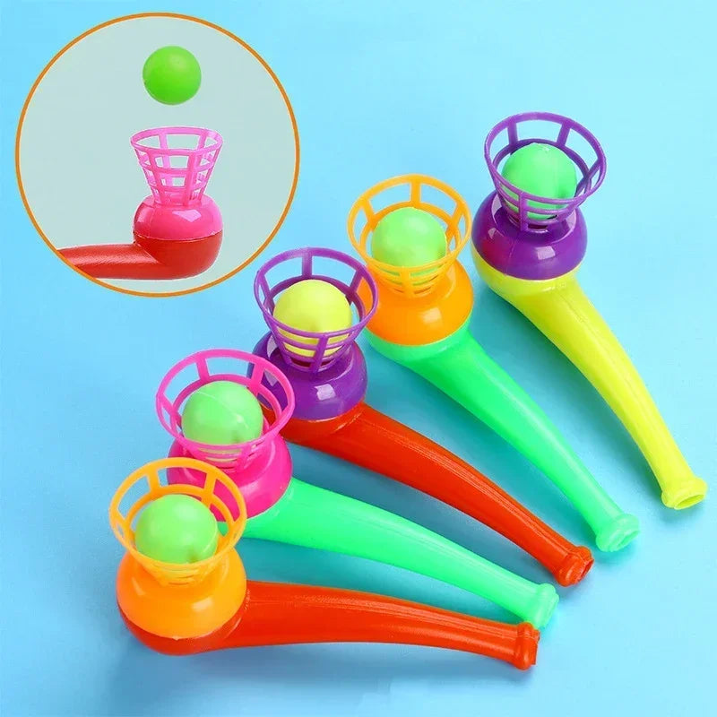 20PCS Suspended Blow Pipe Blow Ball Rod Game Children Balance Training Floating Blowing Ball Magic Dangling Family Kids Toy