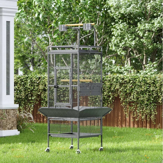 61 Inch Large Bird Cage, Metal Bird Fight Cage with Feed Bowls, Wide Tall Parrot Cage for Parakeets,Conures,Cockatiel,Cockatoo