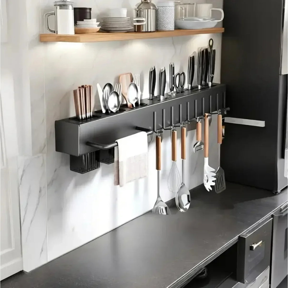 Thiened Kitchen Knife Ra Wall Mounted Chopstis Tube Storage Multi-Function Carbon Steel Kitchen Storage Organizer