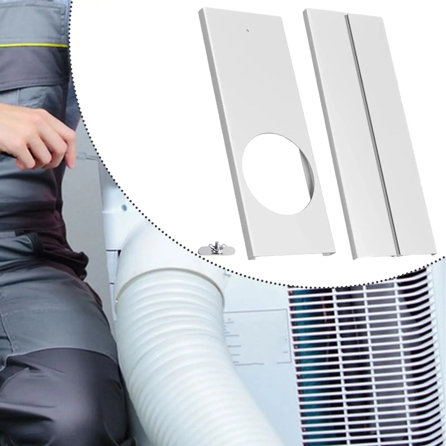 Portable Air Conditioner Window Kit Spare Parts Professional Practical Sturdy Replacement for Exhaust Hose Window Seal Plates