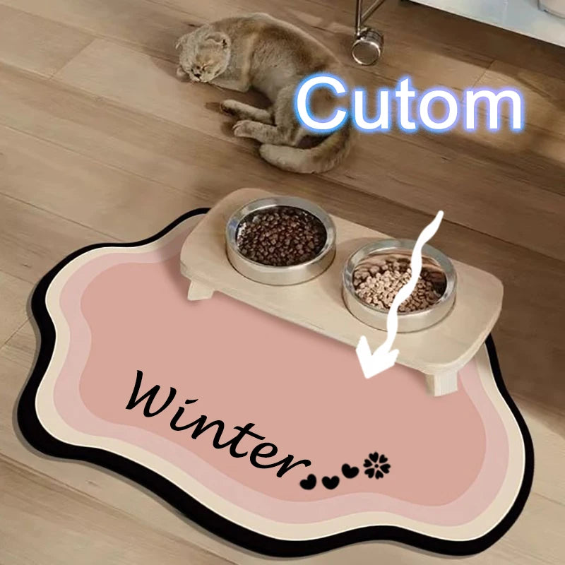  Custom Pet Feeding Mat Cute Shape Dog Diatom Mud Floor Mat Non-Slip Waterproof Home Decoration Dog Feeding Pad