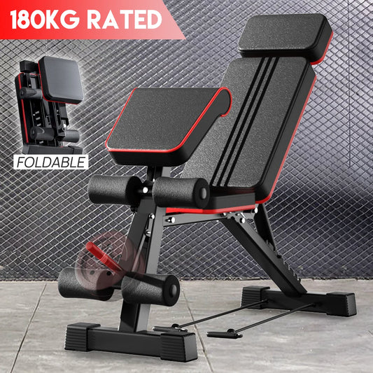 Foldable Gym Weight Bench Dumbbell Bench w/ Leg Lift Home Gym Storage