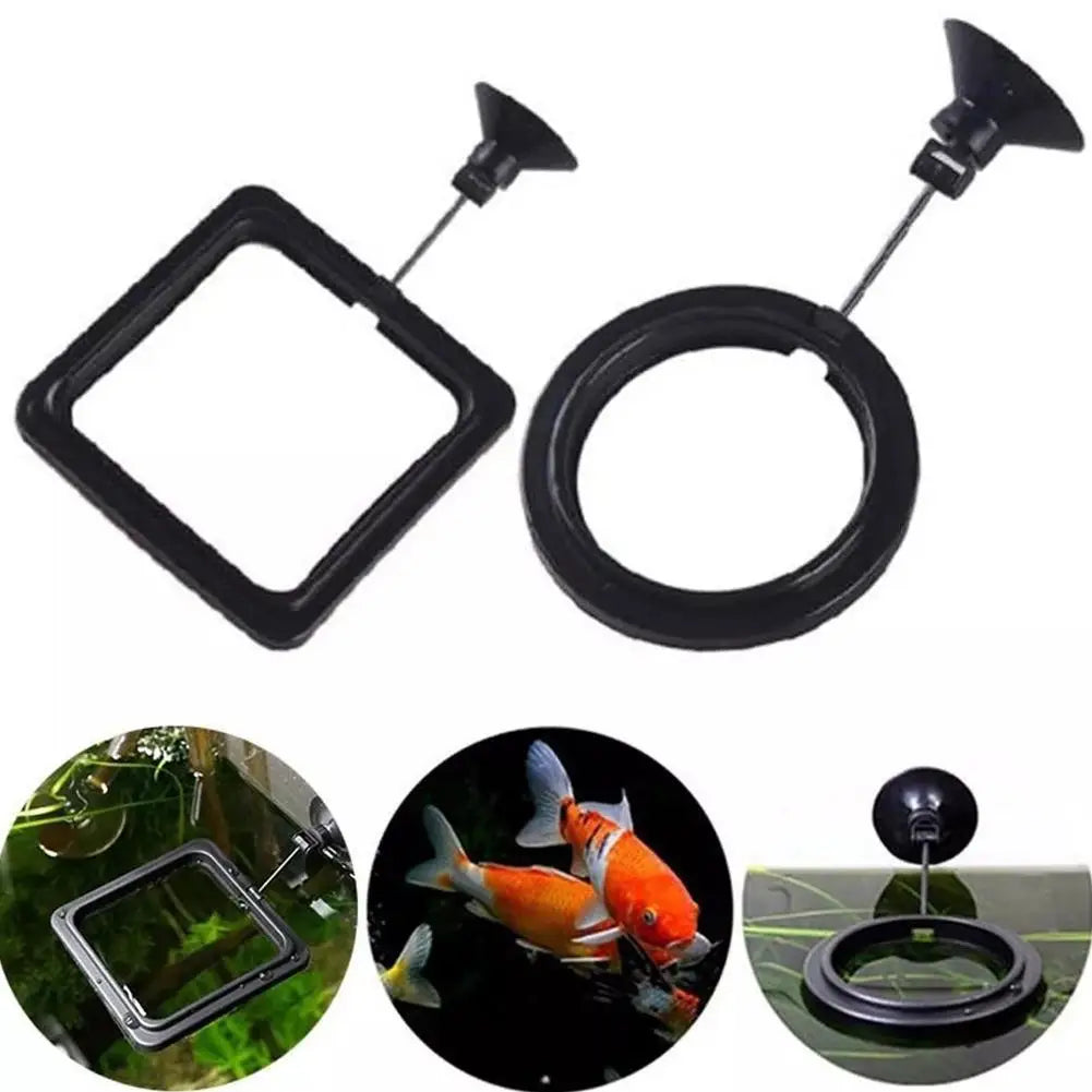 Aquarium Fish Feeding Fish Tank Blue Floating Station Food Tray Feeder Prevent Food Dispersion Fish Pinch with Suction Cup
