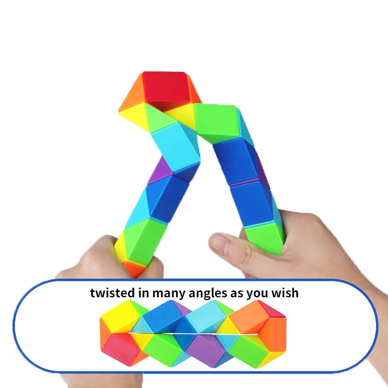 SENGSO 24/36/48/60/72/96 segments Fidget Snake Cube Puzzle Toys - Party Favors & Goodie Bag Fillers, Rainbow Colors