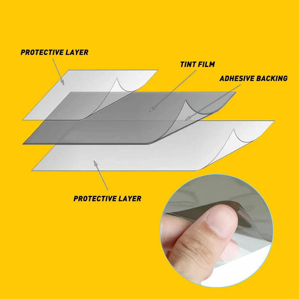 1Pcs 12inch *72inch Gloss Light Black Smoke Headlight Taillight Fog Light Tint Film Vinyl For Rear Window Windshield