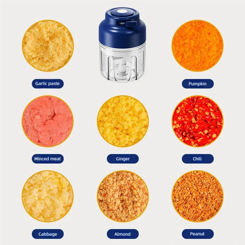 TINSOL 320ML Electric Garlic Grinder, Vegetable Chopper, Food Processor, USB Mini Garlic Grinder, Portable Small Food Processor