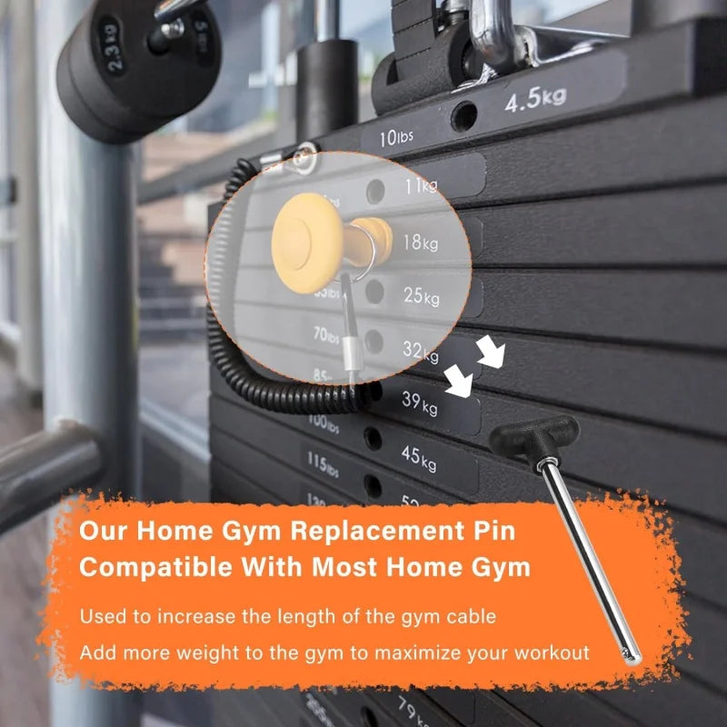 1/2Pc 9.5MM Weight Stack Pin Gym Pin Heavy Duty Replacement Weight Machine Pin Fitness Home Gym Universal Exercise Machine Parts