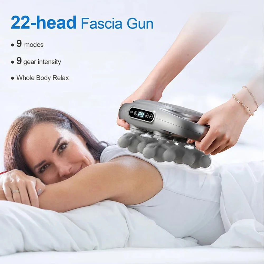 22-Head Fascia Gun High-Frequency Vibration Body Massage Gun Back and Waist Massager Neck Shoulder Massager Muscle masajeador