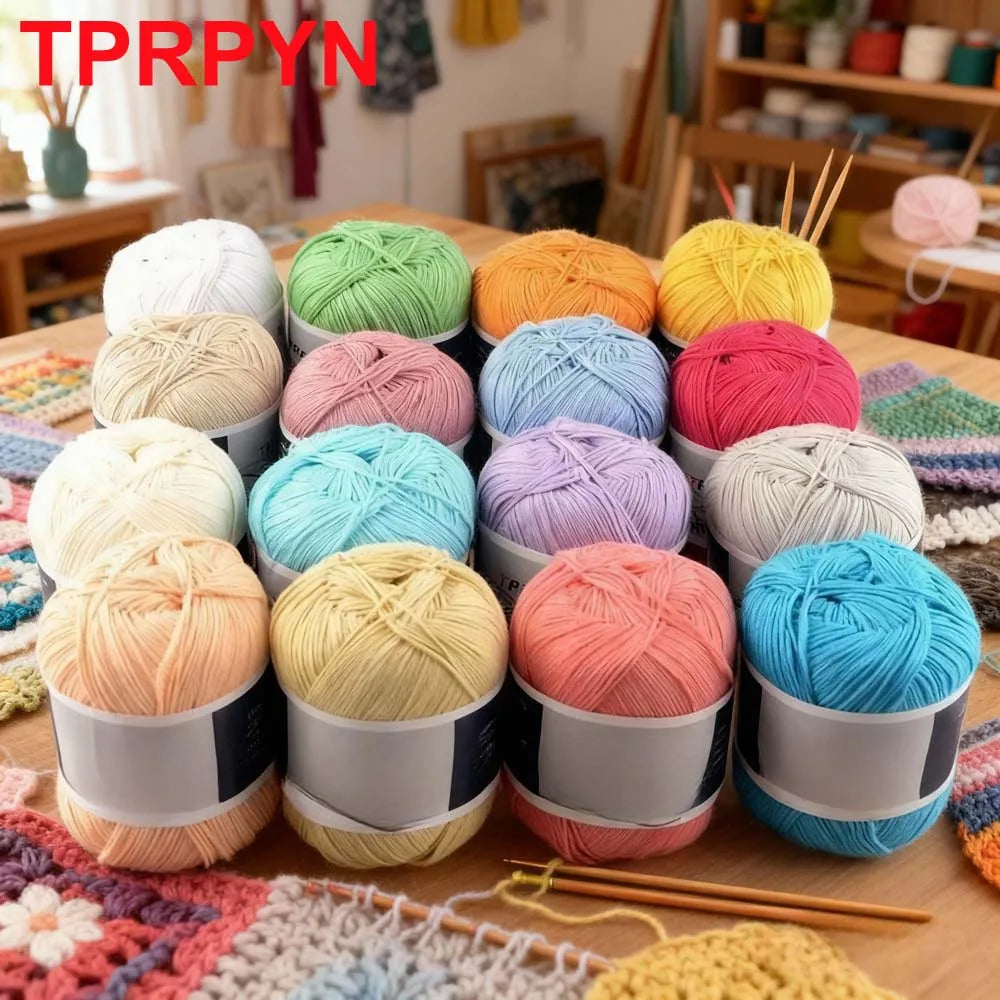 1Pc 50g Hand knitting 100% cotton yarn soft crochet yarn to knit sweater blanket hat line crocheting amigurumi doll bag threads
