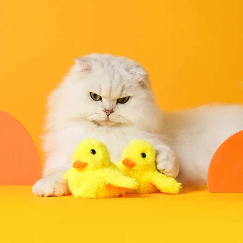 Smart Flapping Duck Cat Toys Interactive Electric Bird Toys Washable Cat Plush Toys with Vibration Sensor Cats Game Toys Kitten