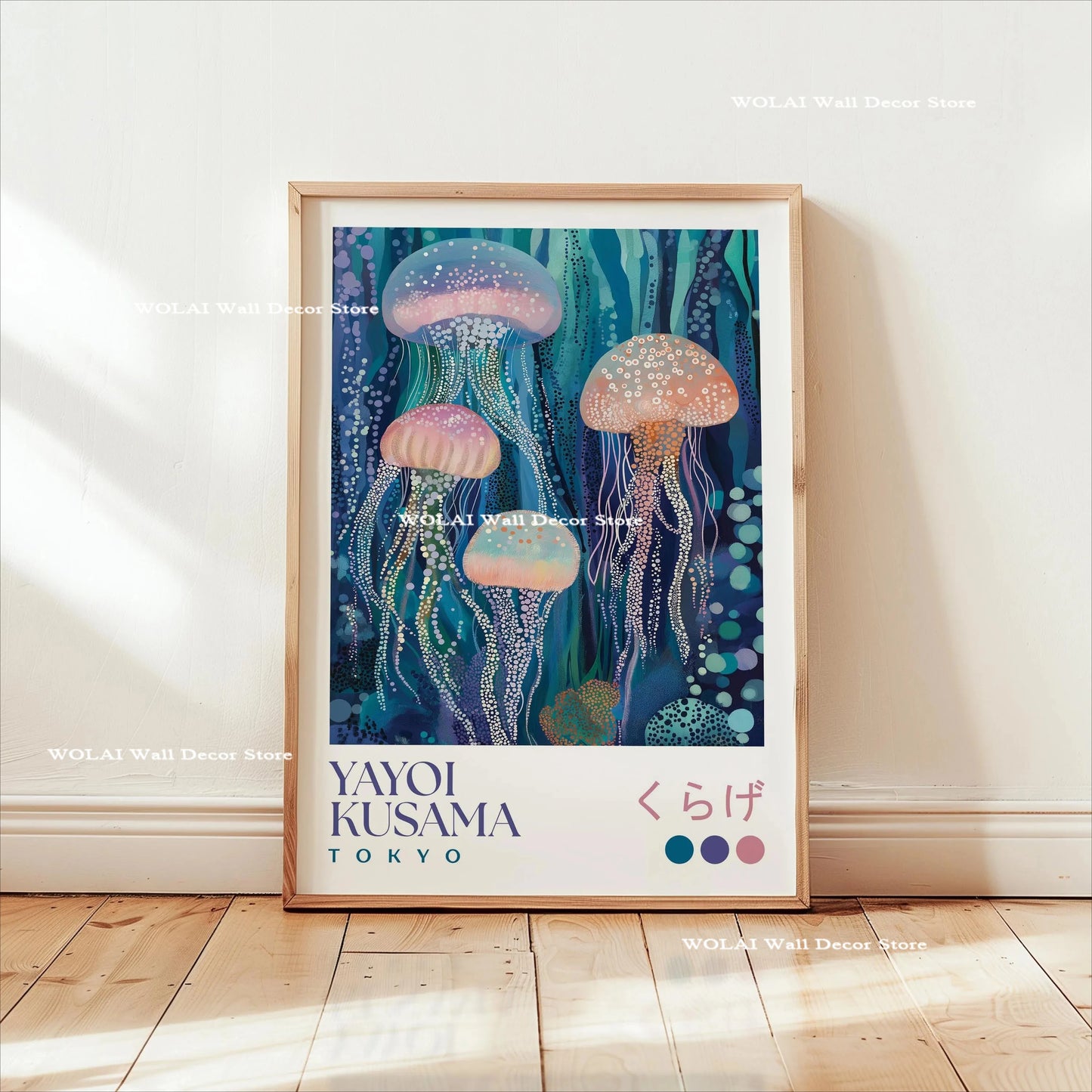Yayoi Kusama Koi Fish Jellyfish Animal Canvas Prints Japanese Hokusai Giant Wave Wall Art Posters for Living Room Home Decor