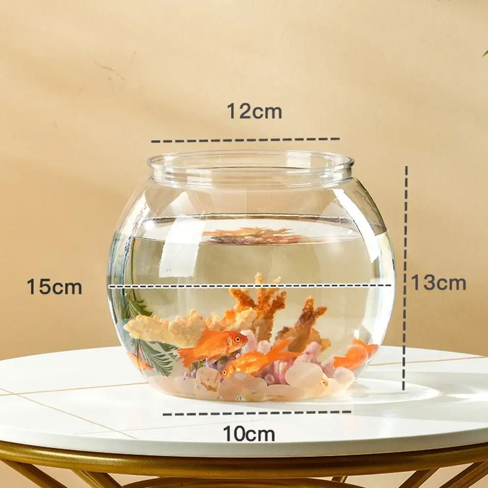 Home Decor Clear Transparent Round Fish Tank Plastic Small Fish Bowl creative light luxury Desktop Aquarium Bowl Living Room