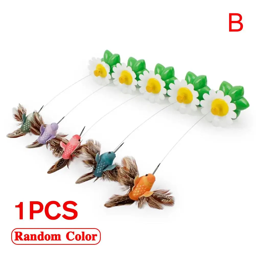Random Color Rotating Electric Butterfly, Hummingbird Pet Product Rotating Around Flowers To Cats And Butterflies Pet Toys