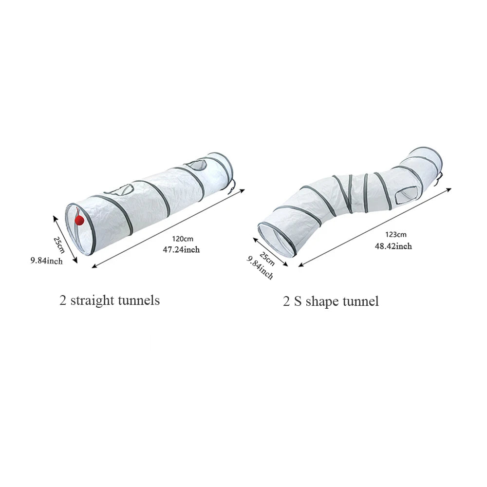 White Cat Tunnel Pet Supplies Funny Kitten Toys Foldable Toys For Cat Pet Training Interactive Fun Toy Play Tunnel Tube