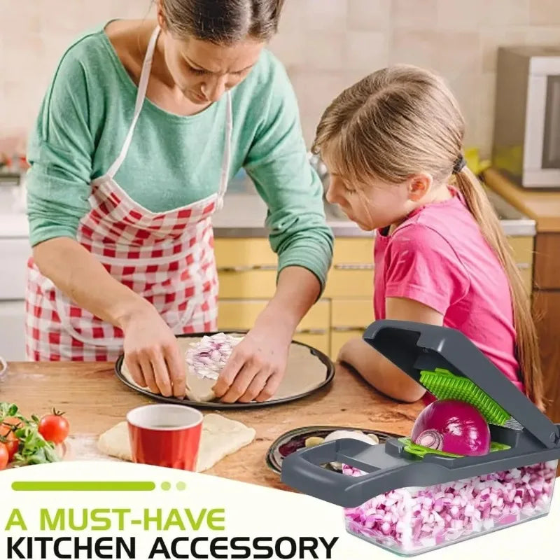 2026 Hot Selling Items 16 in 1 Handheld Slicers Dicers Graters, Multifunctional Vegetable Chopper Kitchen Food Tool With