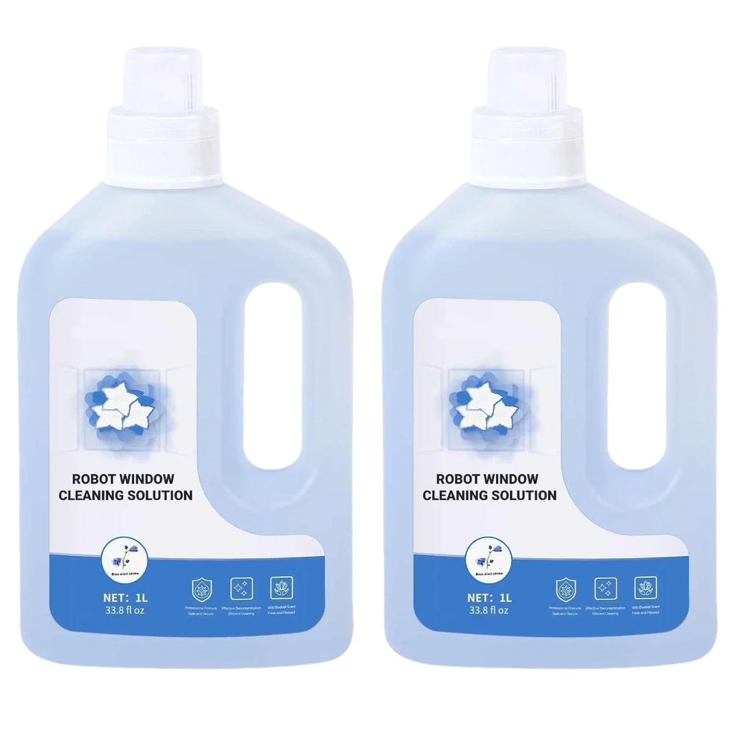 2 Bottles Window Cleaner, Cleaning Solution Compatible with ECOVACS Winbot W1 Pro/W2 Pro Omni, , Glass Cleaner Liquid Refill