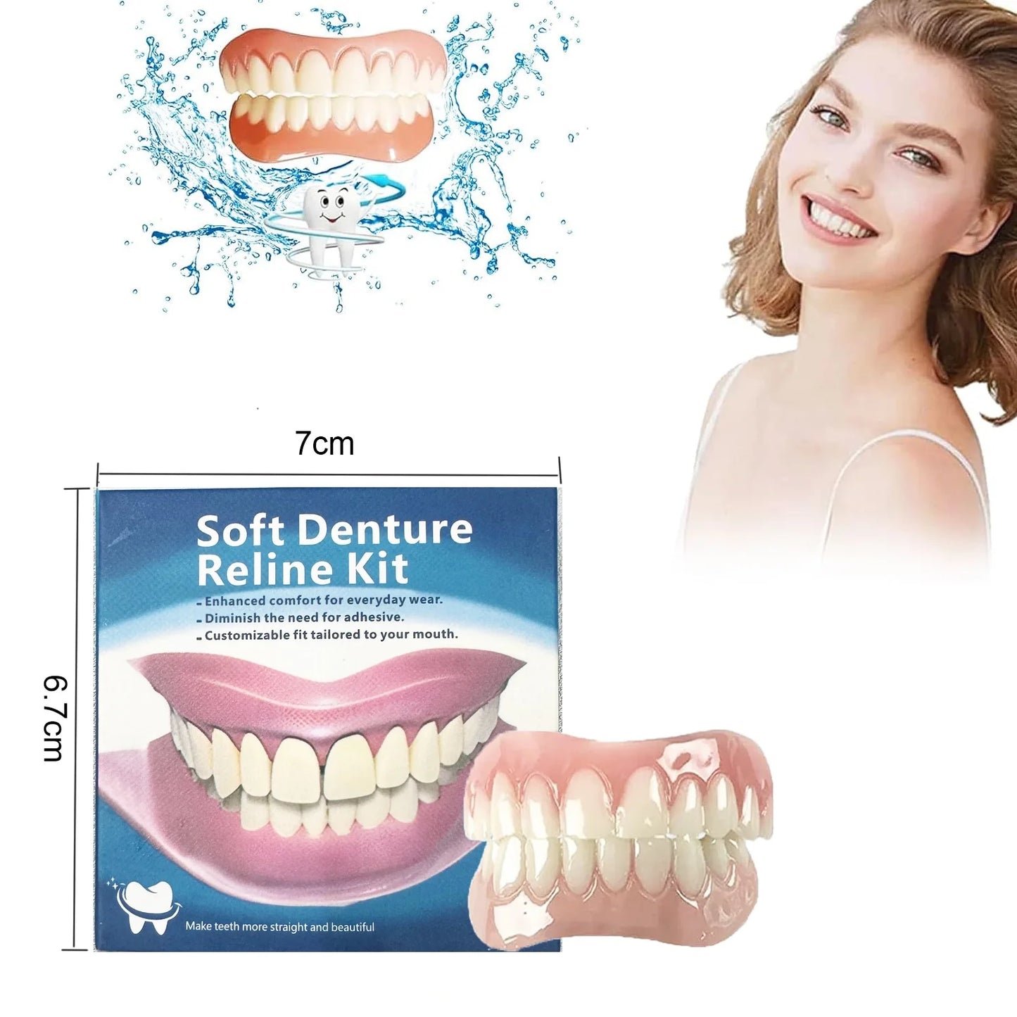 Denture Silicone Kit Denture Silicone Liners Soft Denture Kit Soft Denture Kit Teeth Upper And Lower Set Easy Use