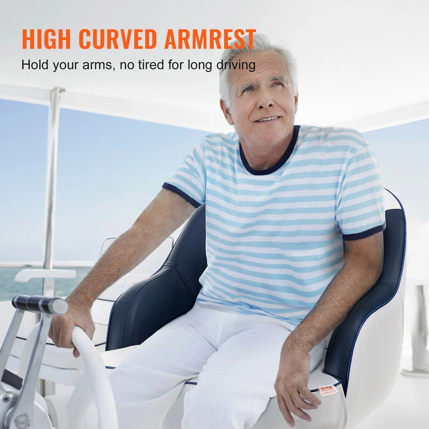 SucceBuyCaptain Bucket Seat Pontoon Boat Seat with Thickened Sponge Padding Boat Captain Chair for Fishing Boat Sightseeing Boat