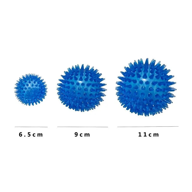 Pet Dog Toys Cat Puppy Sounding Toy Polka Squeaky Tooth Cleaning Ball TPR Training Pet Teeth Chewing Toy Thorn Balls /.,loo