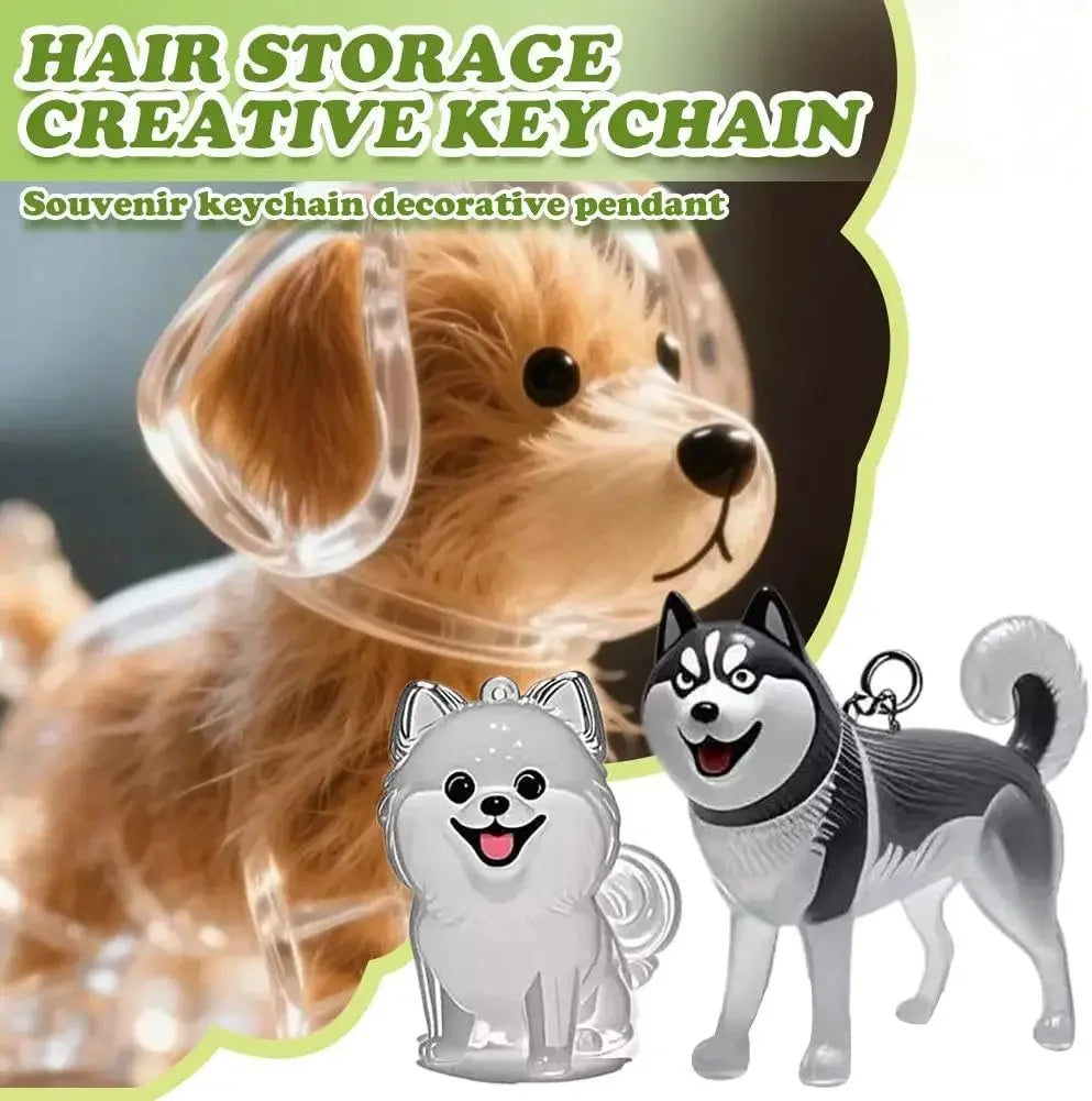 Cat Shaped Pet Hair Keepsake Keychain Charm Resin Dog Shaped Memorial Pendant Handmade DIY Pet Souvenir Keychain for Pet Lovers