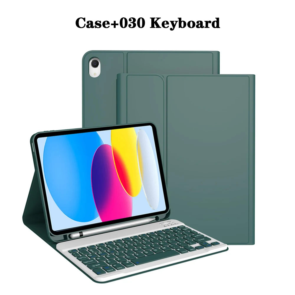 Keyboard Case for iPad (A16) 11th/10th Generation,Detachable Wireless Keyboard,Stand Folio Keyboard Cover with Pencil Holder