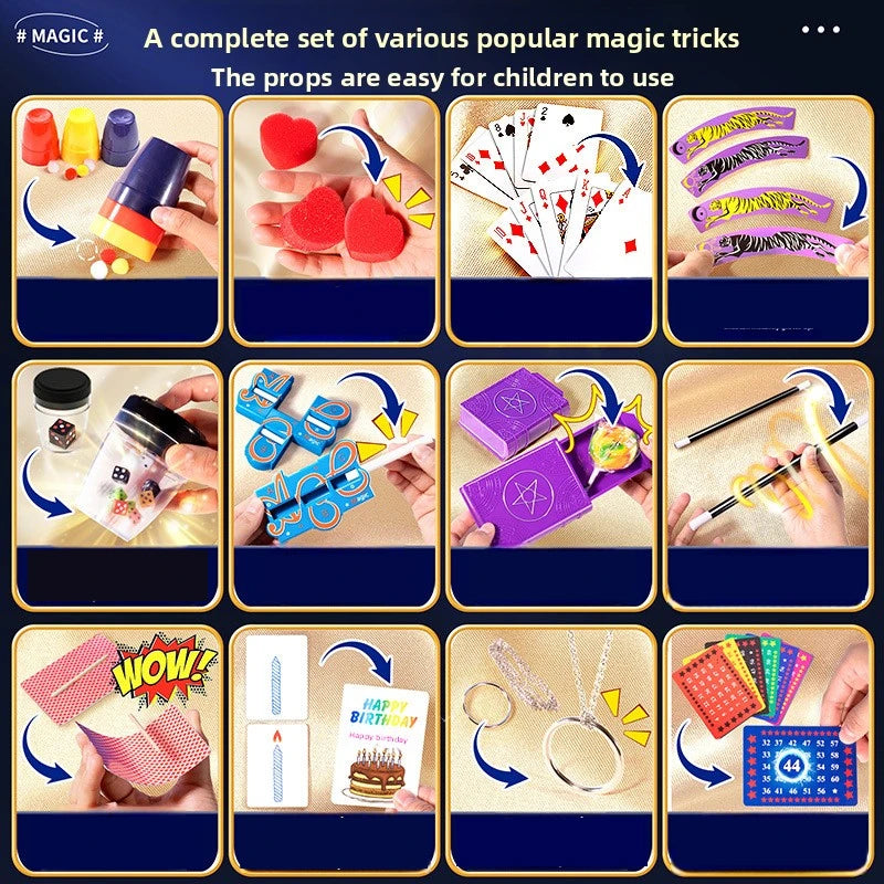 Fantastic Magic Trick Gift Box Set Awesome Poker Show Props Toy for Children Creative Birthday Present Home Party Performance