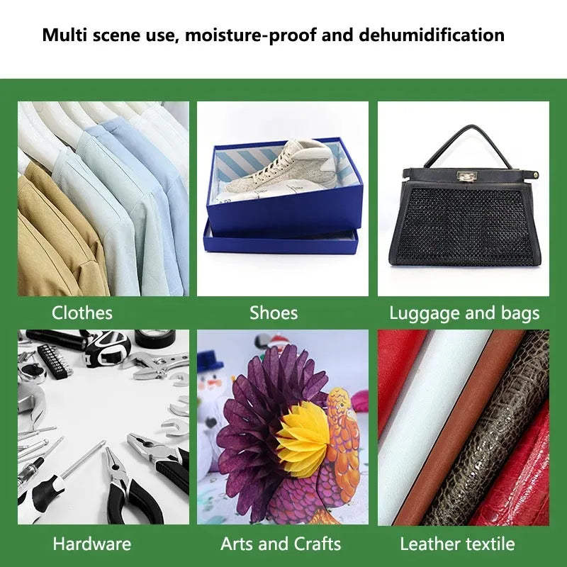 50-100 Packs Non-Toxic Silica Gel Desiccant Damp Moisture Dehumidifier For Kitchen Room Living Absorber Bag Clothes Food Storage