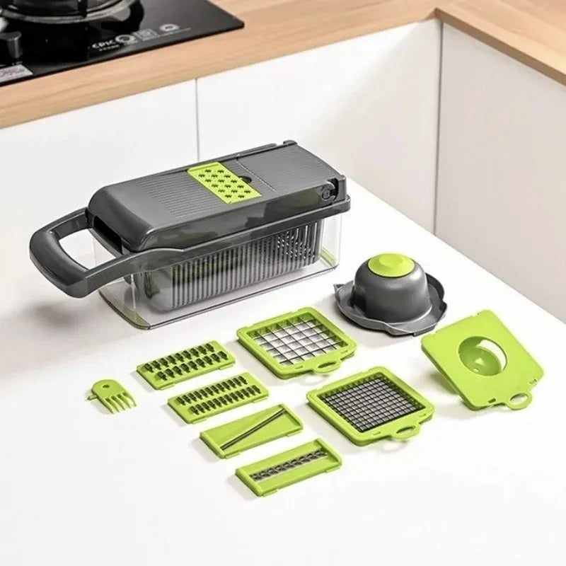 2026 Hot Selling Items 16 in 1 Handheld Slicers Dicers Graters, Multifunctional Vegetable Chopper Kitchen Food Tool With