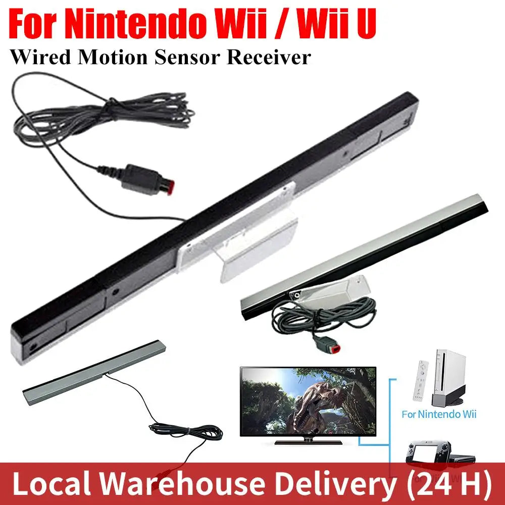 Wired Motion Sensor Receiver with Extension Cord Infrared IR Signal Ray Wired Remote Sensor Bar for  Wii Wii U Console