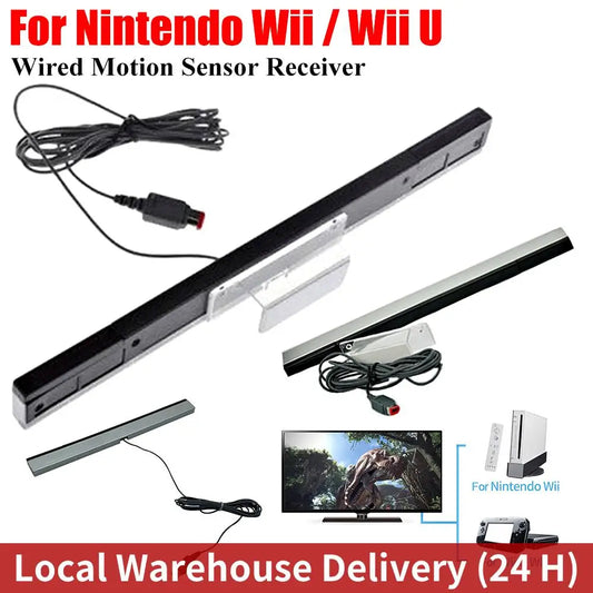 Wired Motion Sensor Receiver with Extension Cord Infrared IR Signal Ray Wired Remote Sensor Bar for  Wii Wii U Console