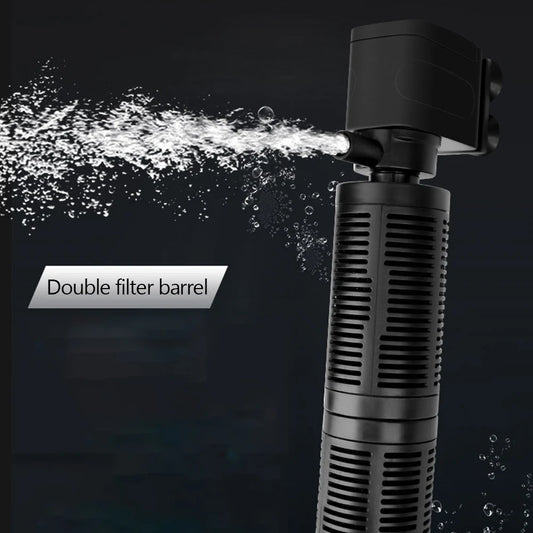 3 in 1 Aquarium Internal Filter Silent Mini Aquarium Filter Waterproof Fish Tank Pump Submersible Water Purifier for Fish Tank