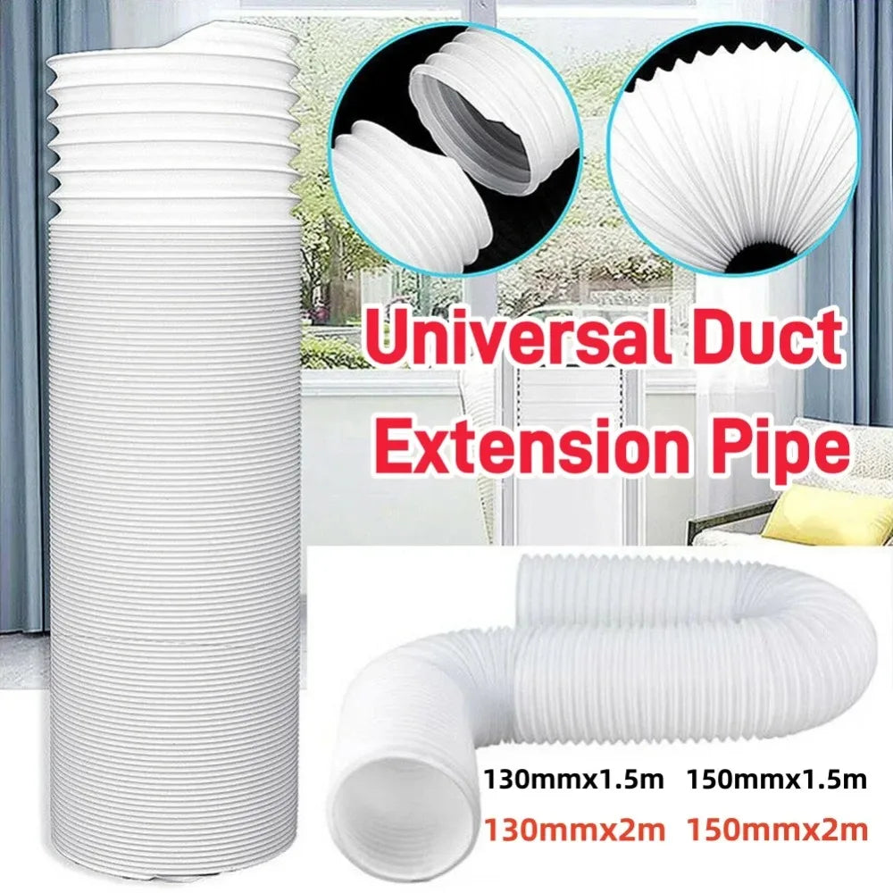 Flexible Universal Portable Air Conditioner Exhaust Pipe Stretch PAC Vent Extension Duct Hose Replacement Vent Accessory