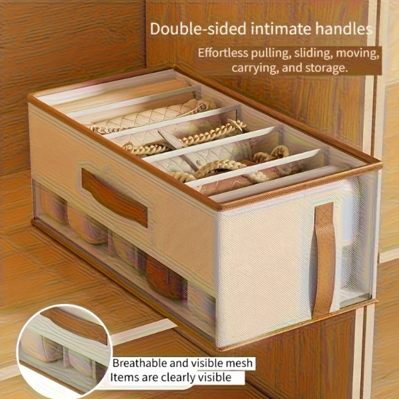 Large Capacity Handbag Organizer Box Multi-purpose Open Top Storage Box Wardrobe Clothes Pants Storage Bins With Dividers