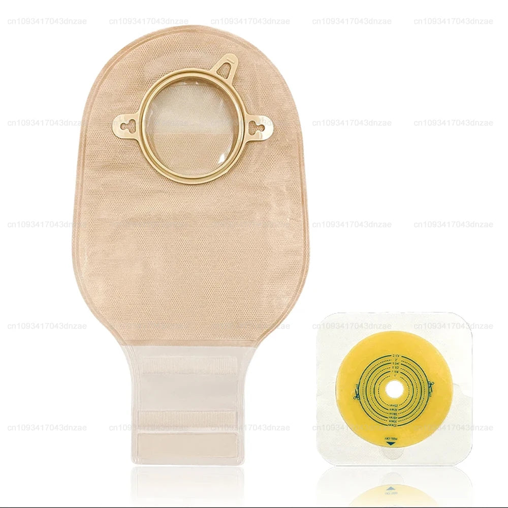 10barriers or 10bags Medical Ostomy Supplies Colostomy Bags Two Piece Drainable Pouches with hoop and look Ileostomy Stoma Care