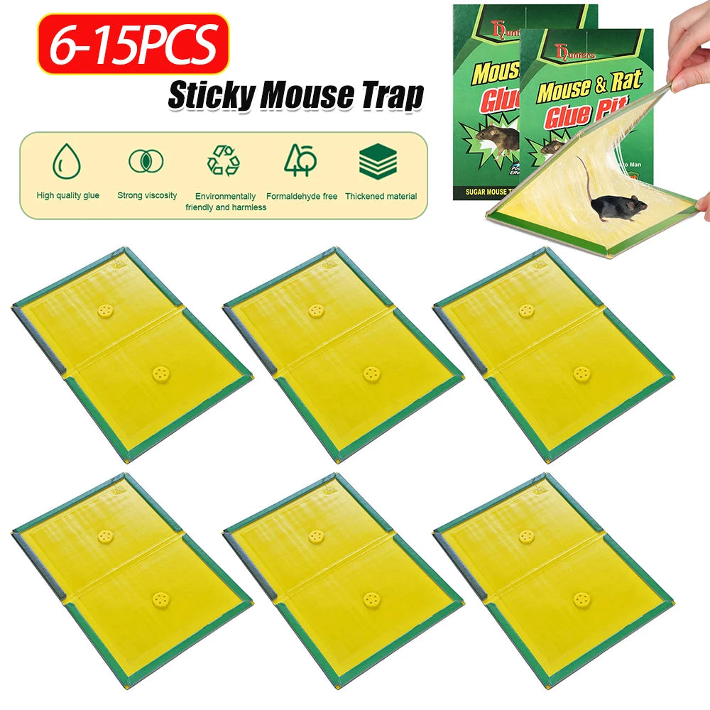 Glue Traps Non-Toxic Mouse Rat Insect Sticky Adhesive Ready To Use Indoors Outdoors Long-Lasting in Restaurant Kitchen Hotel