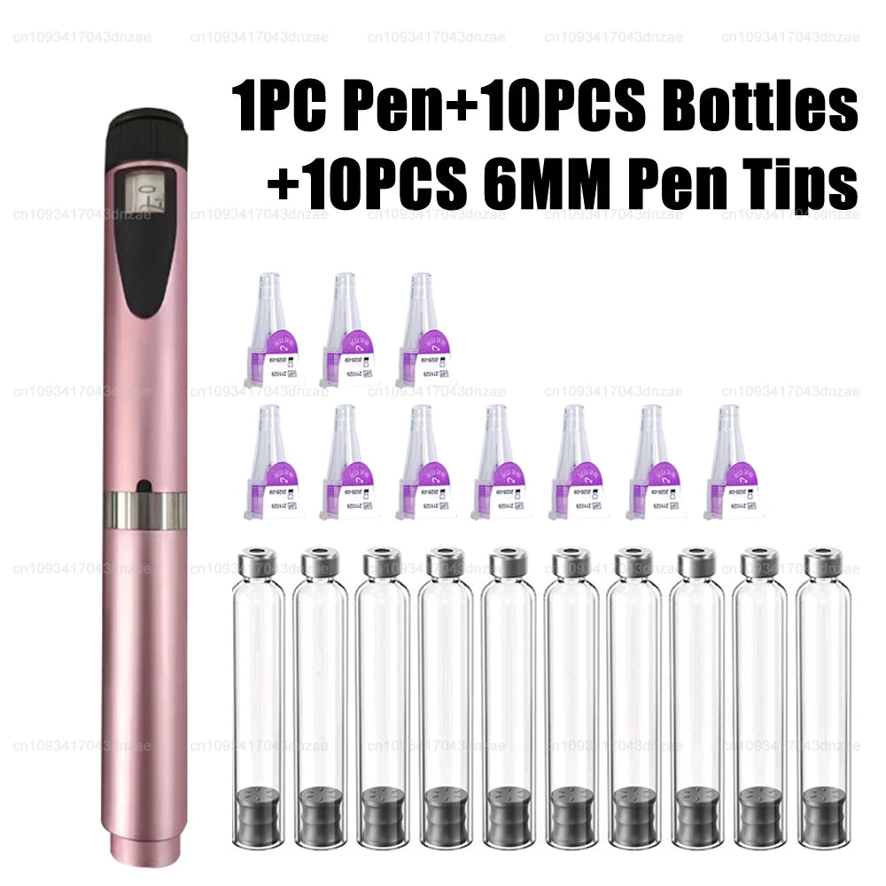 Adjustable Injection Pen Kit 3ml Sterile Empty Cartridges Cassette Bottle 4/6/8mm Disposable Pen Tip for Lilly Insulin Injection